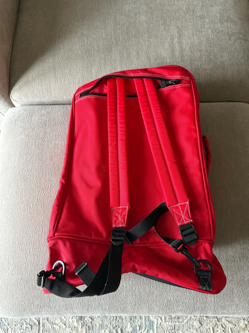 Vintage 1990s Marlboro Unlimited Convertible Backpack Duffel Bag Red